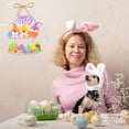 thumbnail image 7 of PEIBang Happy Easter Door Sign Easter Decorations,Cute Bunny Easter Egg Paper Door Sign Hanging Ornament for Easter Farmhouse Home Party Decor, 7 of 7