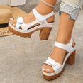 thumbnail image 4 of Taylonsss Women's Fashionable Casual Summer Sandals with Chunky Heel Fish Mouth Toe Adjustable Ankle Strap and Thick Sole for Comfortable Height Perfect for Parties Music Festivals and Daily Wear, 4 of 9