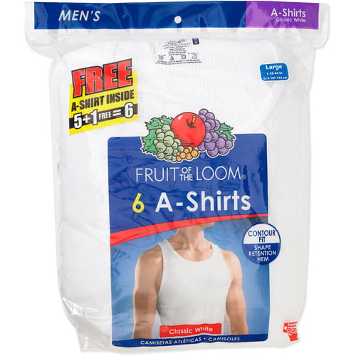 Fruit of the Loom - Men's A-shirt, 6-pac - Walmart.com - Walmart.com