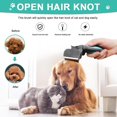 thumbnail image 3 of Pet Grooming Brush 95% Floating Hair Removal for Cats Dogs Skin Friendly Detangling Tool Stainless Steel Open Comb (Green), 3 of 5