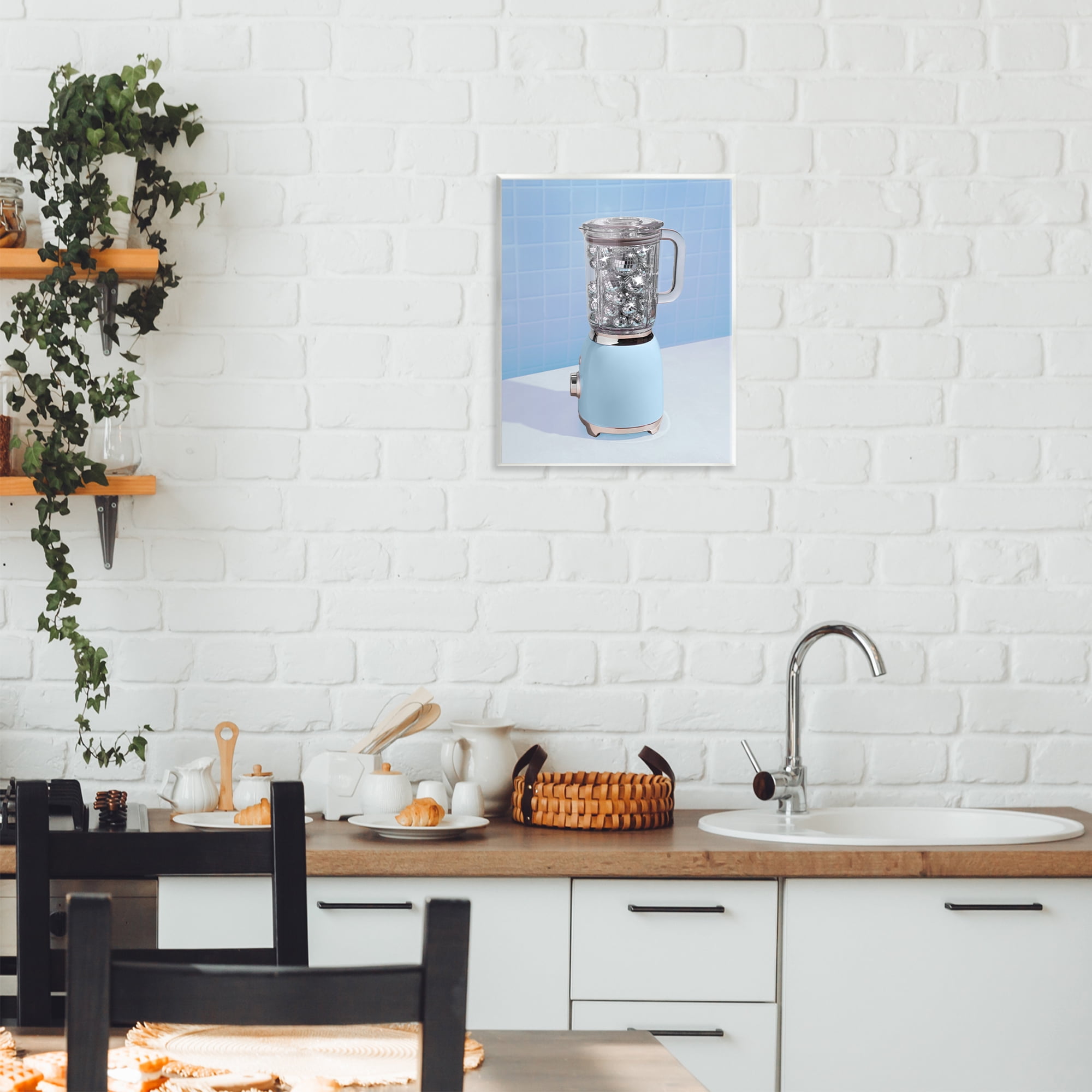 Stupell Industries Disco Drink Mixer over Blue Wall Plaque Art, design by LISH Creative