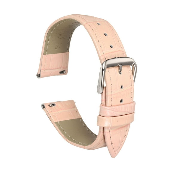 Uxcell Quick Release Leather Watch Band 21mm Embossed Pattern Leather Watch Strap Replacement for Men Women, Pink