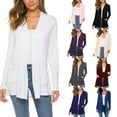 thumbnail image 6 of Douhoow Women Knitted Cardigan Casual Solid Color Open Front Sweater Knitwear, 6 of 6