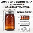 thumbnail image 2 of Jar Boss 32 Ounce Wide Mouth Mason Jars, Airtight Seal, Glass, 4 Count, 2 of 6