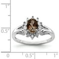 thumbnail image 4 of Sterling Silver Rhodium Diam. & Smoky Quartz Ring (Size 9) Made In China qr4534sq-9, 4 of 5