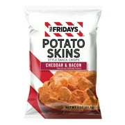 TGI Fridays Cheddar & Bacon Potato Skins Style Snack Crips, Gluten-Free, 3 oz Bag