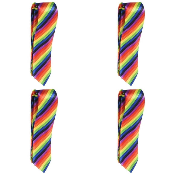 4X Men Fashion Casual Skinny Slim Narrow Tie Formal Wedding Necktie, 19 (Rainbow Color )