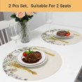 thumbnail image 5 of Eucalyptus Leaves Round 13 Inch Placemats Set of 2, Green Summer Botanical Rustic HeatResistant Non Slip Place Mats for Dining Table, Wipeable Braided Kitchen Table Mats for Housewarming, 5 of 9