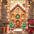 thumbnail image 2 of Festive Design Christmas Banner Gingerbread House Holiday Decor Snowy Scene for Winter Celebration Indoor Decoration Children Party, 2 of 9