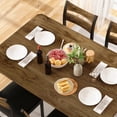 thumbnail image 6 of MIERES Dining Table Set for 4, 5-Piece Modern Wooden Kitchen Dining Set, Includes 4 PU Leather Upholstered Chairs, Space-Saving Kitchen Dining Set Ideal for Apartments – Brown, 6 of 9