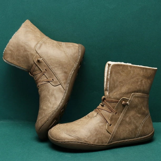 Nuevas botas de tubo medio para mujer de otoño/invierno, botas planas de color sólido, botas de nieve para mujer Wmkox8yii ghj1456