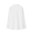 thumbnail image 6 of Scyoekwg Womens Long Sleeve Tops Pullover Tops Loose Solid Color Fall Clothes Turndown Collar Button Shirts Trendy Dressy Casual Womens Clothes(White,XL), 6 of 7
