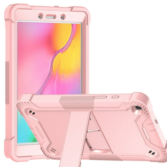 Dteck Case for Samsung Galaxy Tab A 8-inch SM-T290 T295 (2019 Released),3-Layers Multi-functional Case Shockproof Rubber Case Hybrid Hard Kickstand Protective Cover without Screen Protector,Rosegold
