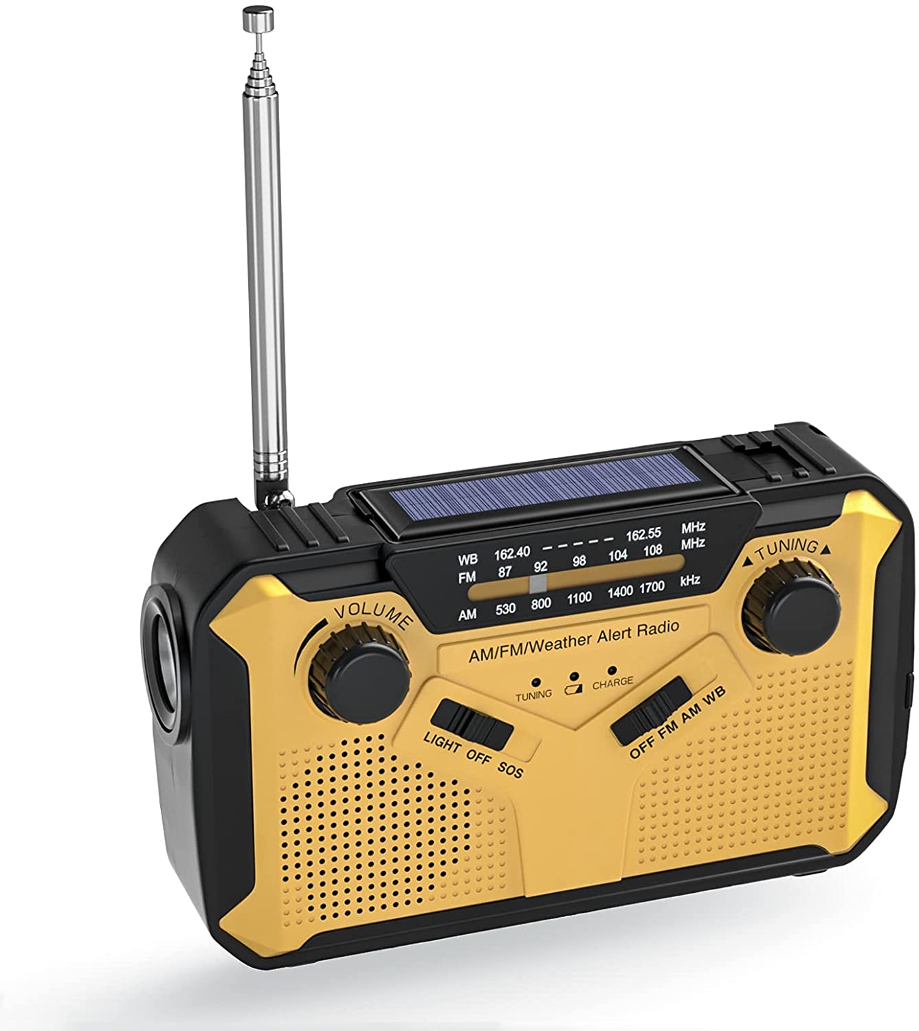 Details about / Emergency Solar Hand Crank Weather Radio AM//FM//NOAA LED/_Flashlight Phone/&Charger