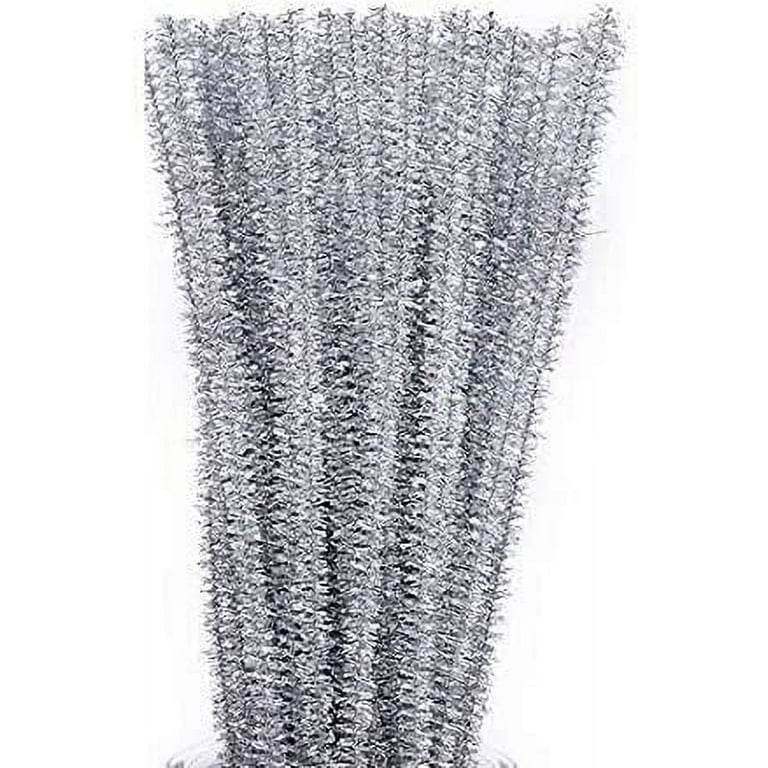 Silver Chenille Stems Pipe Cleaners for DIY Art Creative Crafts Decorations  (Silver)