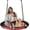Black+red, variant on 24-Inch Diameter Tree Swing- 1 Inch Diameter,1MM Thick Sturdy Steel Frame with Thick Foam Pipe Cover and Durable PP Mat - Perfect for Outdoor Fun and Relaxation (24 inch Diameter, Black)