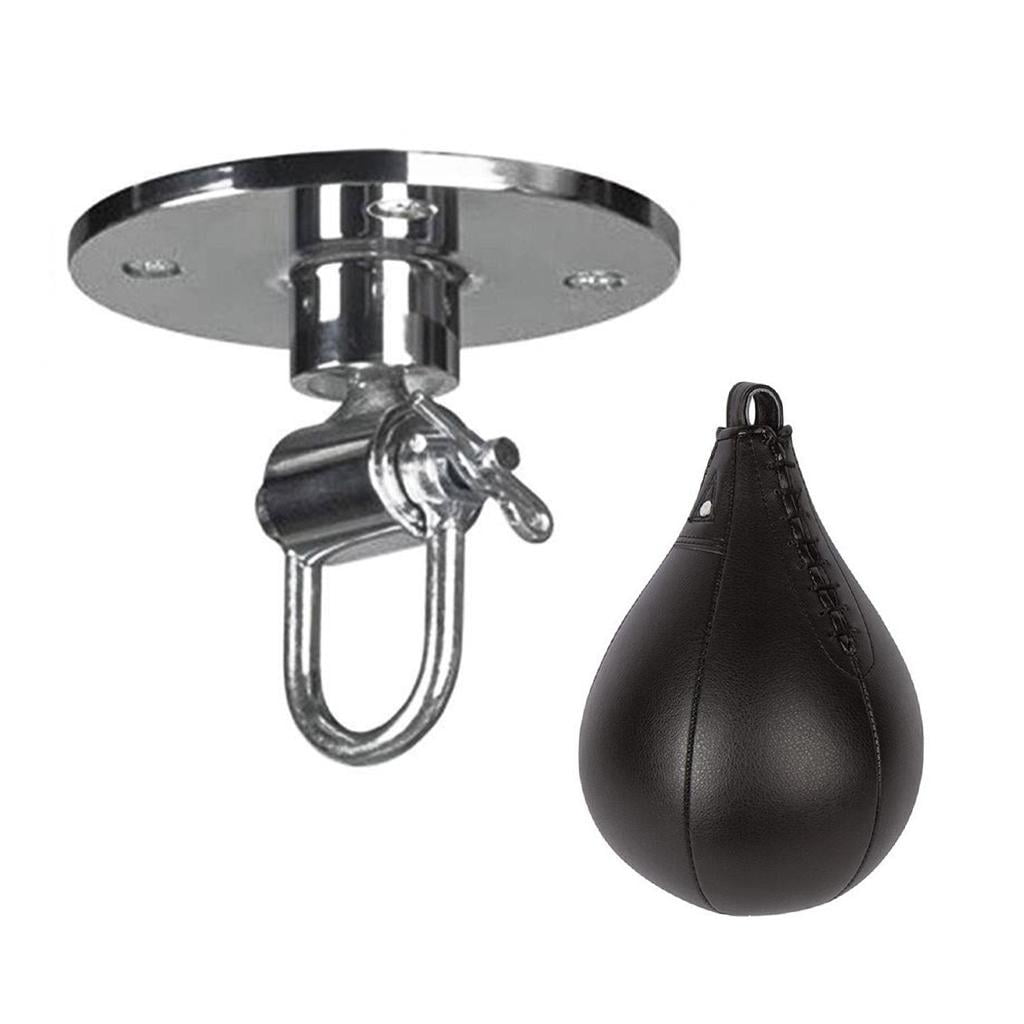 harayaa Boxing Training Package, Heavy Duty PU Leather Hanging Swivel Ball for Boxing Black