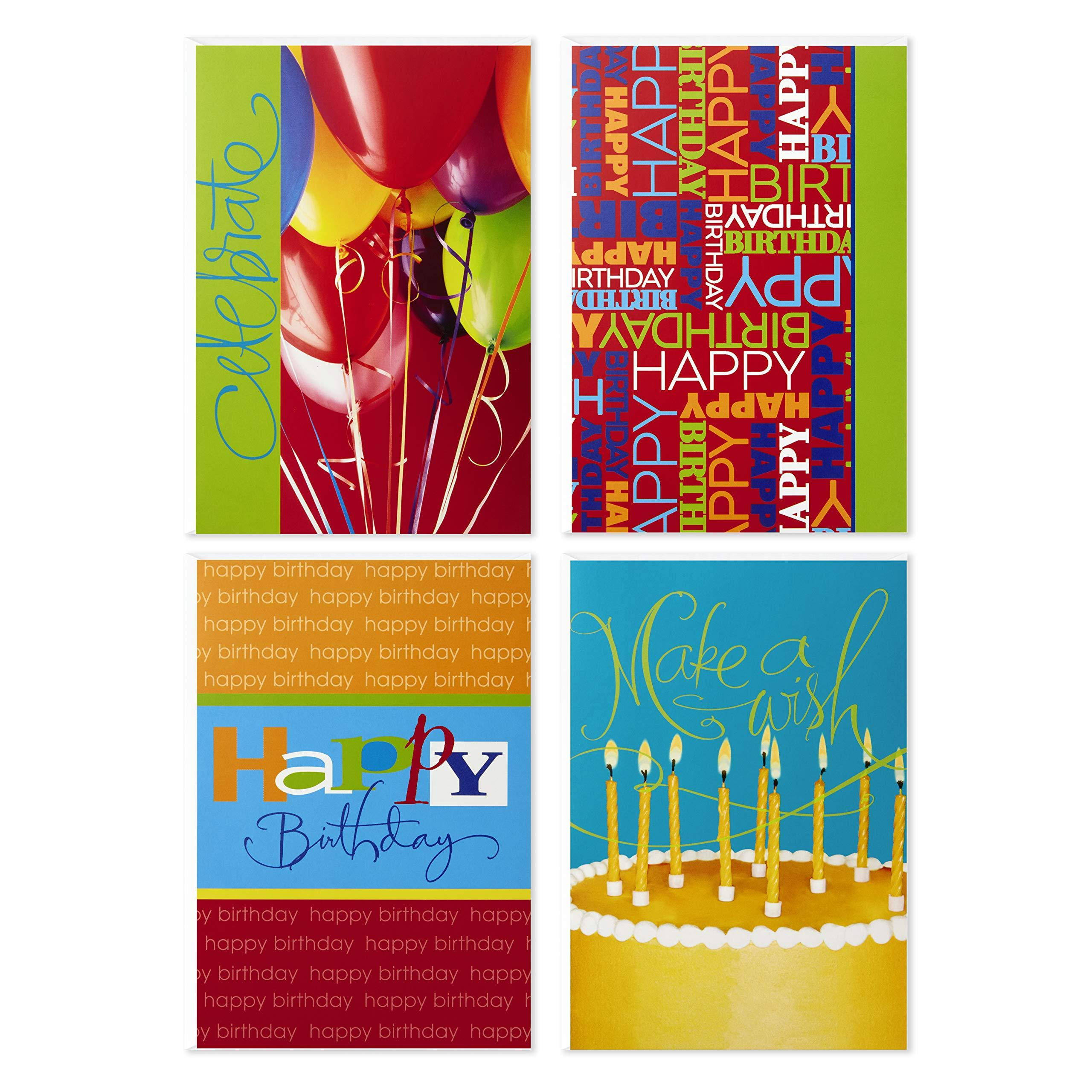 Hallmark Assorted Birthday Greeting Cards (Bright Icons, 12 Cards And ...