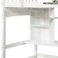 thumbnail image 4 of Bellemave Twin Size High Loft Bed with Storage Shelves, Desk and Ladder, Solid Wood Bed frame with Safety Guardrails for Teens,Space Saving Design(White), 4 of 10