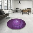 thumbnail image 3 of Ahgly Company Indoor Rectangle Patterned Dark Orchid Purple Area Rugs, 3' x 5', 3 of 6