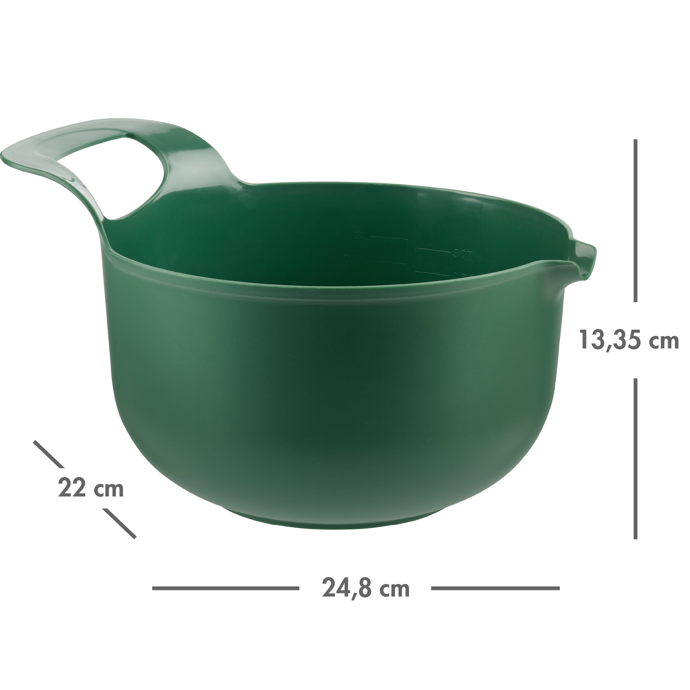 Holiday Time 3QT Kitchen Mixing Bowl, Green