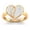 Yellow, variant on Round Moissanite Cluster Heart Ring in 18k White Gold Plated Sterling Silver for Girlfriend