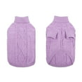 thumbnail image 4 of ZDM Small Dog Pullover Sweater, Cold Weather Cable Knitwear, Classic Turtleneck Thick Warm Clothes for Chihuahua, Bulldog, Dachshund, Pug (Peacock Blue, Small), 4 of 8