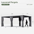 thumbnail image 3 of Sunmthink 12' x 20' Louvered Pergola, Outdoor Aluminum Pergola with Curtains & Netting for Decks, Gardens and Backyards, Gray, 3 of 9