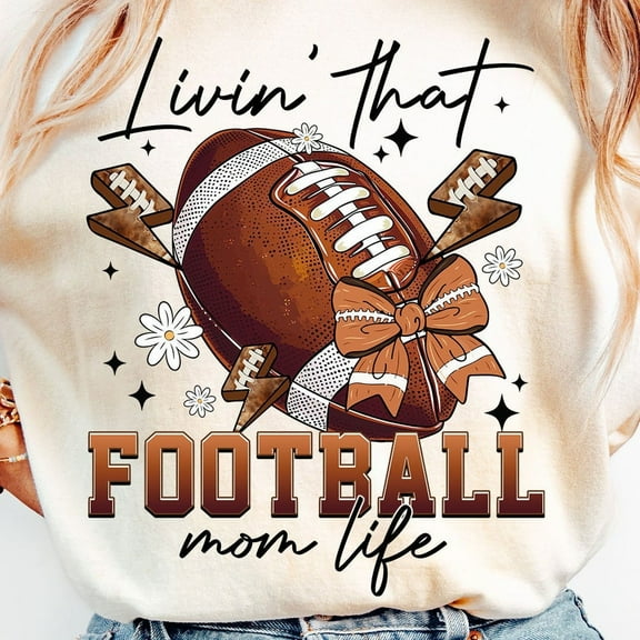 Livin' That Football Mom Life Shirt, Retro Football Bow Shirt, Football Mom Shirt, Game Day, Fall Football Shirt, Football Season Shirt, Sports Shirt Unisex S-5XL Hot Trending Shirt