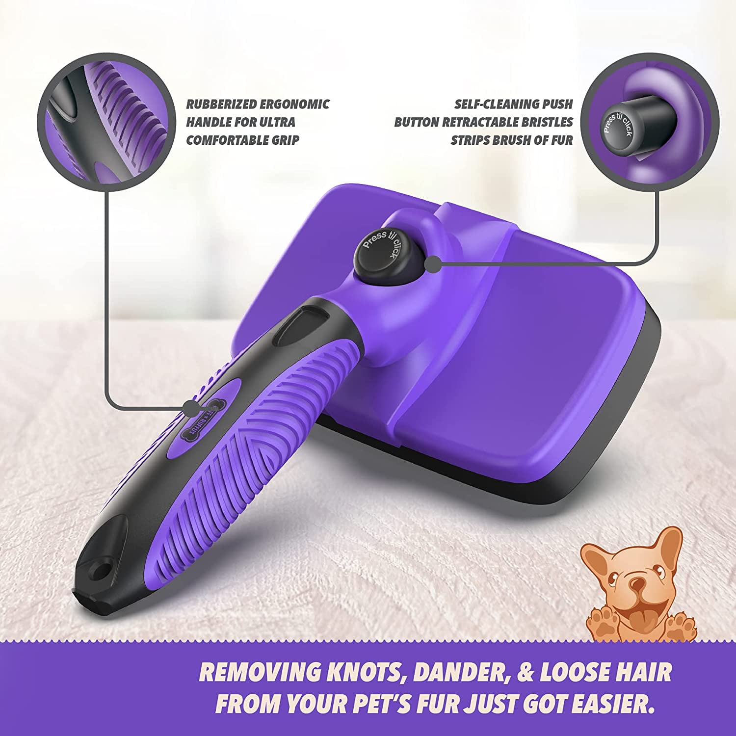 ruff n ruffus self cleaning slicker brush