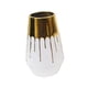 thumbnail image 4 of Florero de cerámica blanca, jarrones brillantes, jarrón de escritorio, adorno nórdico, jarrones decorativos para comedor, boda, cocina, chimenea, Dorado BLESIY Jarrón de ceramica, 4 of 8