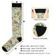 thumbnail image 3 of FORMRS Womens Knee High Socks Casual Long Thick Travel Daily Wear, 1 Pair, Green Floral Pattern, 3 of 6