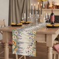 thumbnail image 2 of Table Runners 70 Inches Long Dress Scarves, Spring Floral Farmhouse Coffee/Dining/Kitchen Table Decor, Holiday Table Runner, Daisy Sunflowers Wisteria Hummingbird Beige 13x70 Inch, 2 of 9