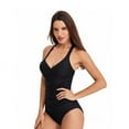 Lopsie V Neck One Piece Swimsuits with Ruching Bathing Suits Tummy