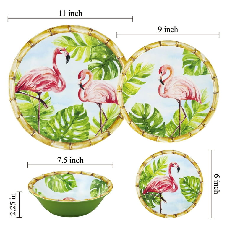Flamingo melamine plates hotsell