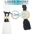 thumbnail image 4 of 2 Pack Magnetic Curtain Tiebacks Cotton Hand Woven Tie Back Decorative Rope Holdbacks for Curtains Draperies No Tools Required, Black, 4 of 6