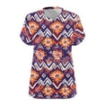 thumbnail image 5 of yoeyez Trendy Tops for Womens, Womens Plus Size Short Sleeve Blouse V Neck Casual Loose Tops Vintage Fashion Print T-Shrits Trendy Going Out Blouses on Sale Purple 2XL, 5 of 5