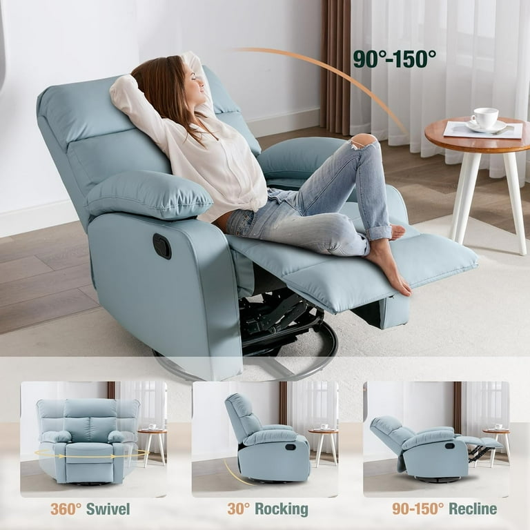 GNMLP Small Recliners for Small Space,360°Swivel＆30°Rocking Chair