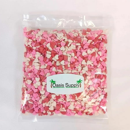 Oasis Supply Sprinkles, 3.7 oz., Mini Red White & Pink Heart Shapes…