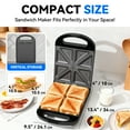 thumbnail image 7 of Mailand 4-Slice Breakfast Sandwich Maker Press, Mini Grill Cheese Maker, Panini Press, for Kitchen, Indicator Light & Non-Stick, 1000W, Graphite, 7 of 7