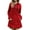 Red M, variant on Fall Winter Dress Hooded Long Sleeves Big Patch Pocket Drawstring Above Knee Length Plus Size Loose Solid Color Thick Mini Dress