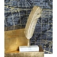 thumbnail image 3 of 6" x 12" Gold Aluminum Metal Feather Bird Sculpture, by CosmoLiving by Cosmopolitan, 3 of 9
