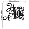 thumbnail image 2 of Decoración para tartas KELTORA Black Glitter, feliz 40 aniversario, 2 of 9