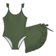 thumbnail image 7 of gcong Girl Swimsuit One Piece Girls Solid Color Bathing Suit Adjustable Strap Ruffle Swimwear with Cover Up, 7 of 7