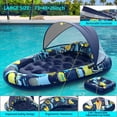 thumbnail image 4 of Sunikko X 3-In-1 Pool Floats Lounge Inflatable Pool Floats For Adults With Canopy And Cup Holder Flower Star Style, 4 of 5