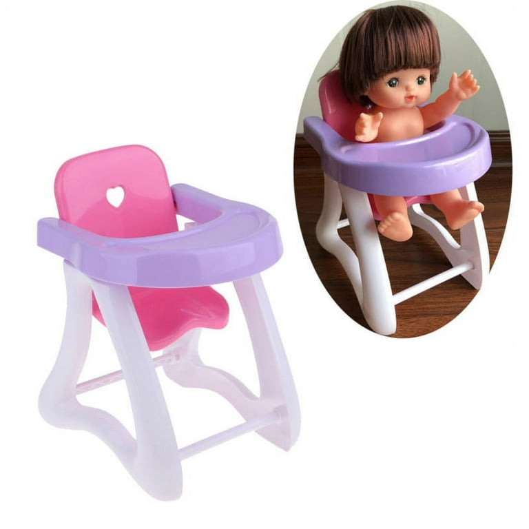 High Chair for Dolls Baby Doll Highchairs Toy Furniture and Play Accessories Fits 8 12inch Reborn Dolls Kids Children