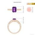thumbnail image 4 of ANGARA Natural Emerald Cut 1.5 ct Amethyst Solitaire Ring with Milgrain in 14K Rose Gold for Women (Size-8x6mm) | February Birthstone, Anniversary, Jewelry Gift for Women | Natural Amethyst Ring, 4 of 8