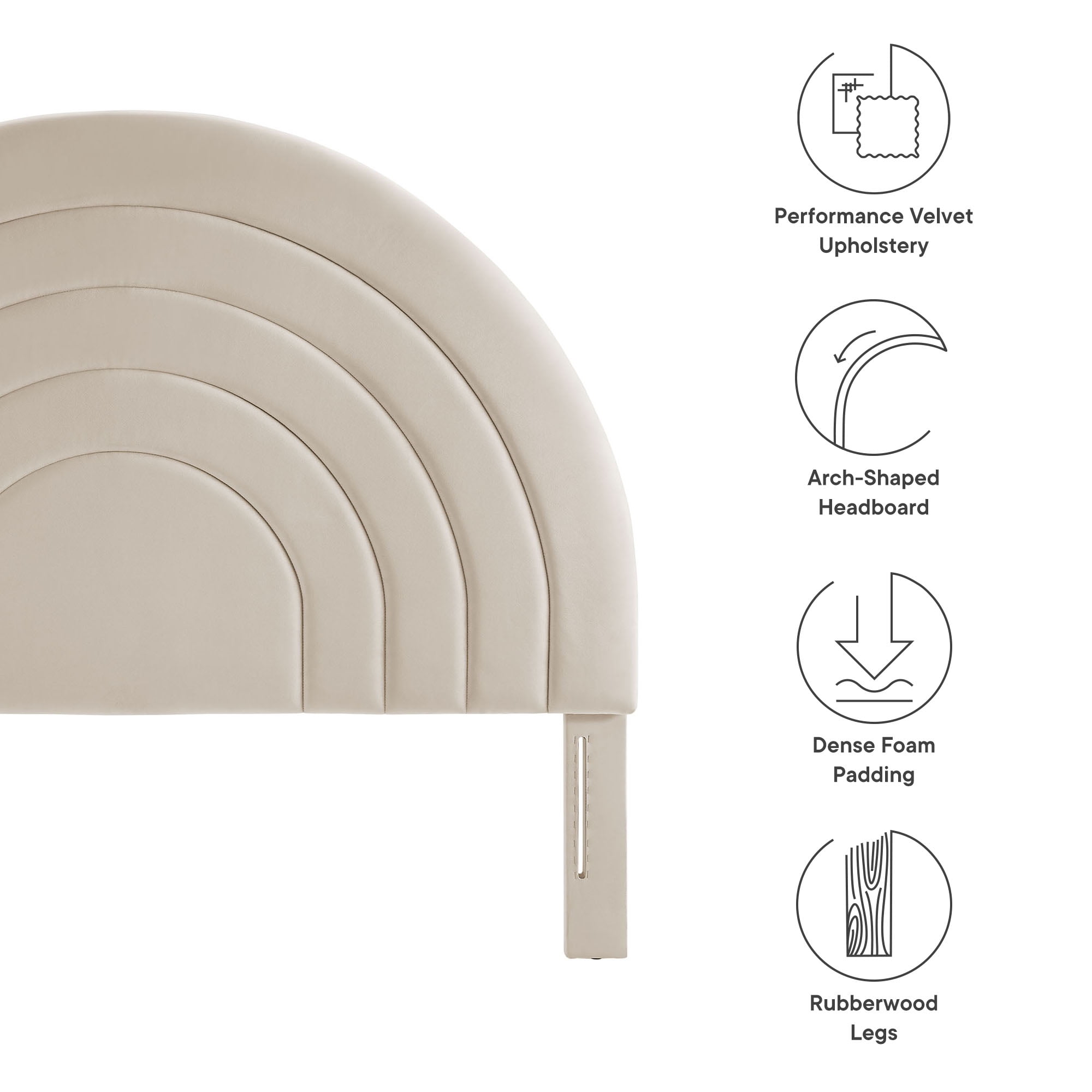 Solana Full Headboard in Almond