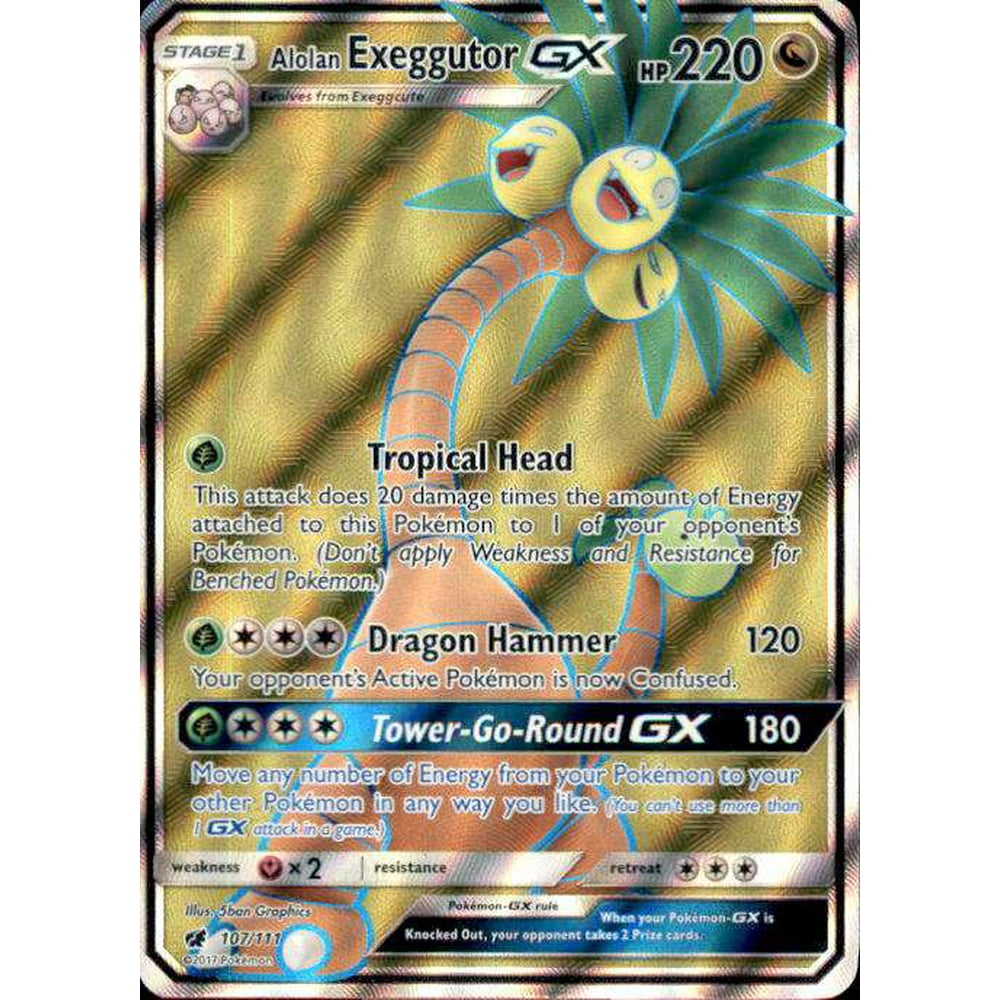 Pokemon Crimson Invasion Alolan Exeggutor-GX #107 - Walmart.com ...