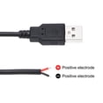 thumbnail image 3 of Uxcell 1.5M/5Ft USB 5V 3A Type-C Pigtail Power Cable, 5Pcs 22AWG USB Plug to 2 Pin Wire Open End Connector Plug, Black, 3 of 5